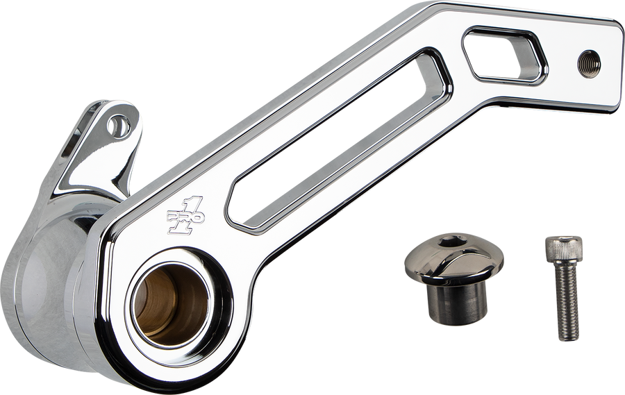 PRO-ONE PERF.MFG. Touring T-Rex Shorty Brake Arm - Chrome - '14-'22 FLHT 500773