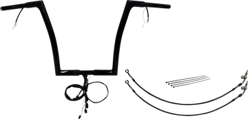 FAT BAGGERS INC. Handlebar Kit - Flat Top - 14" - Black 701914-B