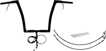 FAT BAGGERS INC. Handlebar Kit - Flat Top - 14" - Black 702914-B