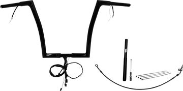 FAT BAGGERS INC. Handlebar Kit - Flat Top - 14" - Black 712914-B