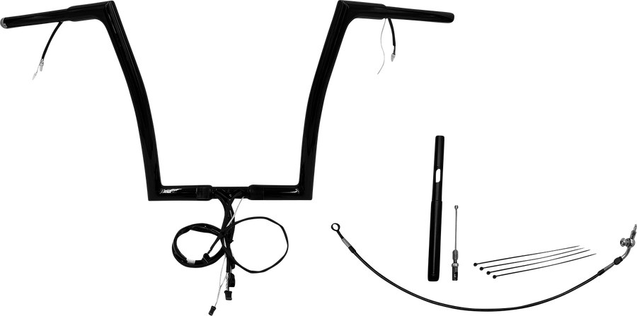 FAT BAGGERS INC. Handlebar Kit - Flat Top - 14" - Black 712914-B