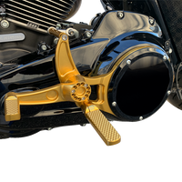 HAWG HALTERS Mid Control Conversion Kit - Gold - Knurled Pegs - FLH/FLT MCK-FH16GS-FK