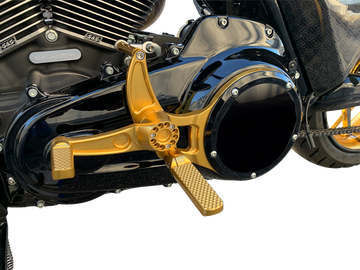 HAWG HALTERS Mid Control Conversion Kit - Gold - Knurled Pegs - FLH/FLT MCK-FH16GS-FK