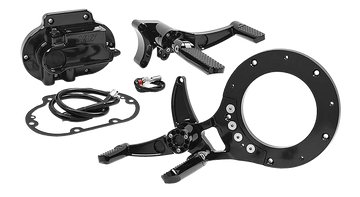 HAWG HALTERS Mid Control Conversion Kit - Black - Knurled Pegs - FLH/FLT MCK-FH16AS-FK