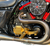 HAWG HALTERS Mid Control Conversion Kit - Gold - Knurled Pegs - FLH/FLT MCK-FH16GS-FK