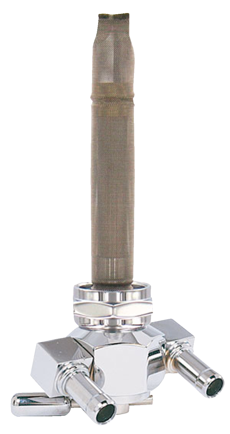 PINGEL Fuel Valve - 22 mm - Hex - 90? - Chrome 3311-D-CH