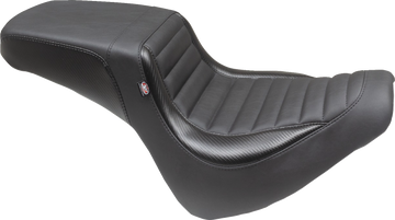 MUSTANG Squareback Seat - Black - Tuck-n-Roll - Fat Bob '18-'23 76005