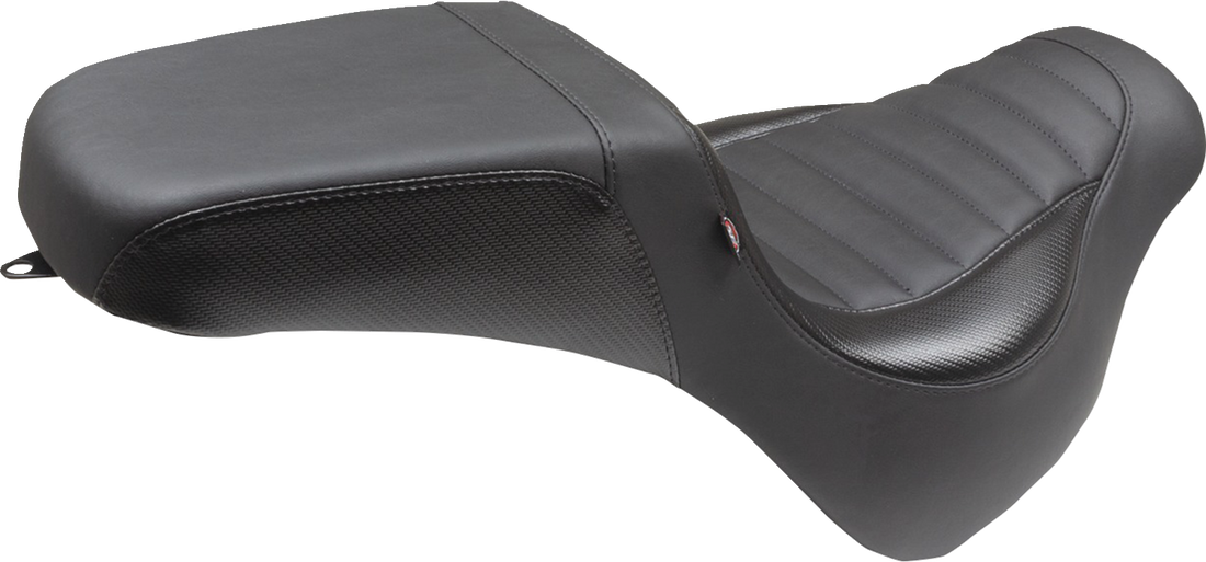 MUSTANG Squareback Seat - Black - Tuck-n-Roll - Fat Bob '18-'23 76005