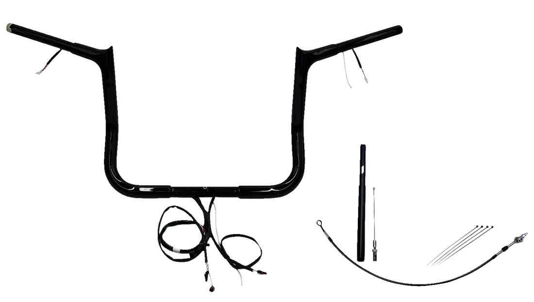 FAT BAGGERS INC. Handlebar Kit - Pointed Top - 12" - Black 912012-B