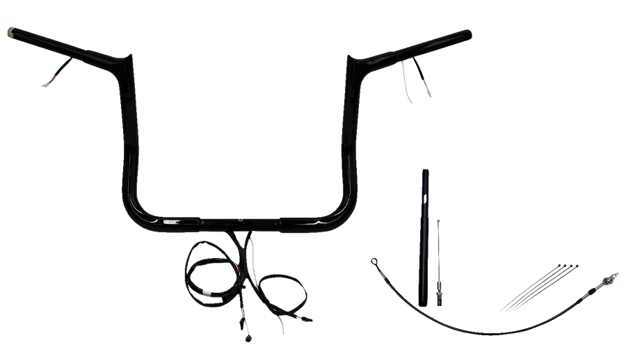 FAT BAGGERS INC. Handlebar Kit - Pointed Top - 12" - Black 912012-B