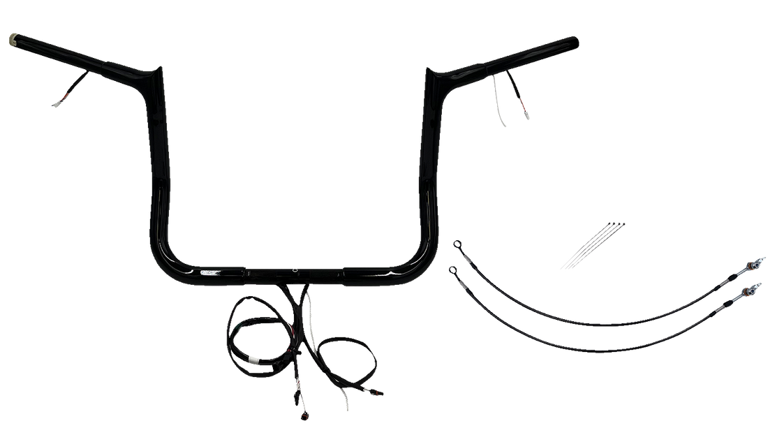 FAT BAGGERS INC. Handlebar Kit - Pointed Top - 12" - Black 902212-B