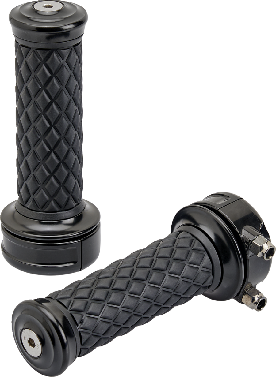 BILTWELL Grips - Alumicore - Custom - Black 6606-201-01