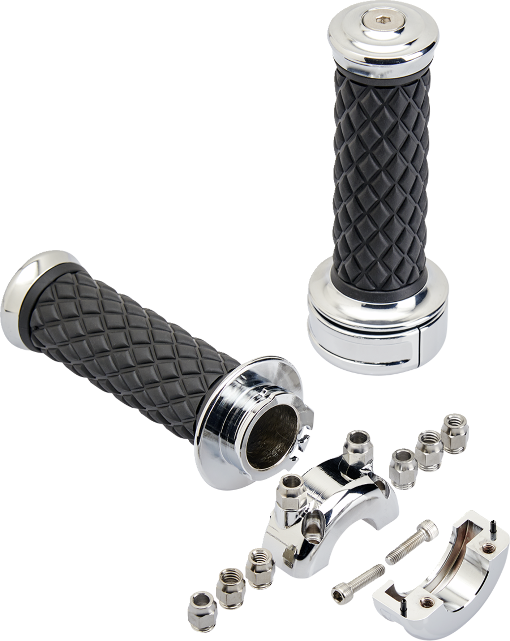 BILTWELL Grips - Alumicore - Custom - Chrome 6606-105-01