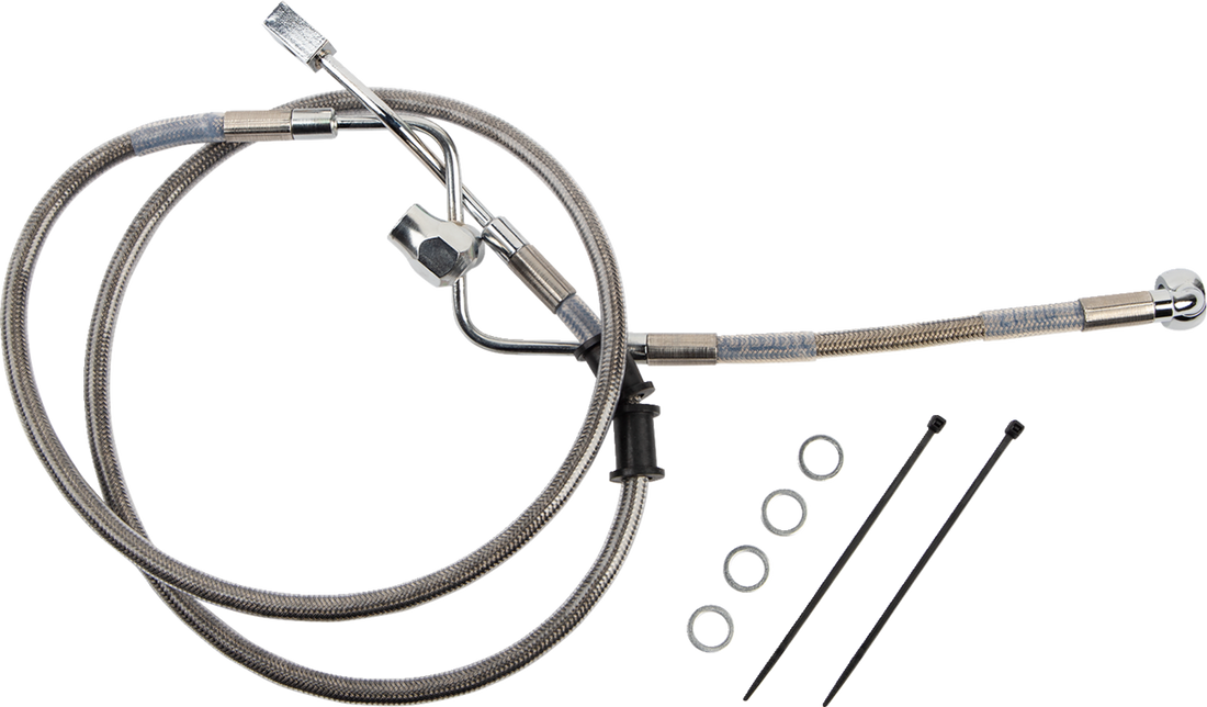 DRAG SPECIALTIES Brake Line - Rear - Master Cylinder to ABS - Stainless Steel 618602
