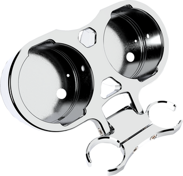 LA CHOPPERS T-Bar Gauge Mount - Dual - Chrome - 1.50" Diameter LA-7398-22C