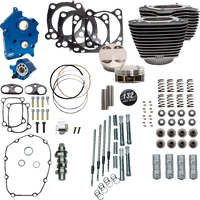 S&S CYCLE 132" Power Package Engine Performance Kit - Chain Drive - Water Cooled - Highlighted Fins - M8 310-1229