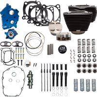 S&S CYCLE 129" Power Package Engine Performance Kit - Chain Drive - Oil Cooled - Non-Highlighted Fins - M8 310-1226