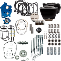 S&S CYCLE 132" Power Package Engine Performance Kit - Gear Drive - Oil Cooled - Non-Highlighted Fins - M8 310-1234