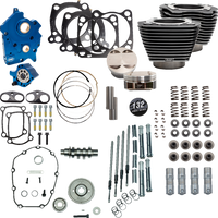 S&S CYCLE 132" Power Package Engine Performance Kit - Gear Drive - Water Cooled - Highlighted Fins - M8 310-1236