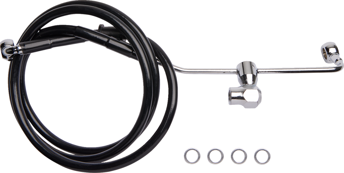 DRAG SPECIALTIES Brake Line - Rear - Non-ABS - Black 6141900-BLK