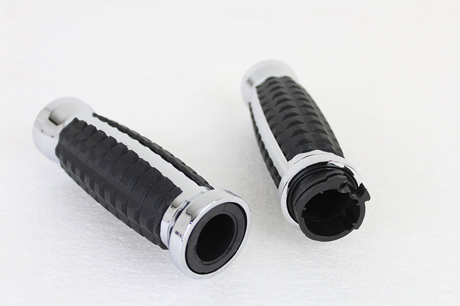 28-0009 - Alligator Style Throttle By Wire Grip Set Chrome by Wyatt Gatling