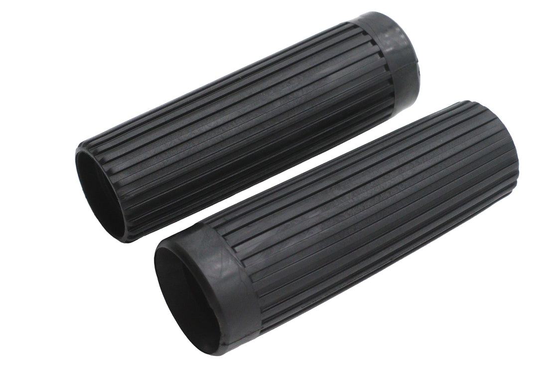 28-0118 - Replica Rib Style Black Grip Set by V-Twin