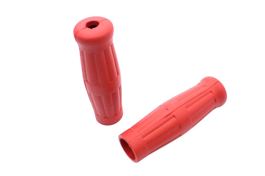 28-0160 - Bright Red Grip Set 1909 Style by V-Twin