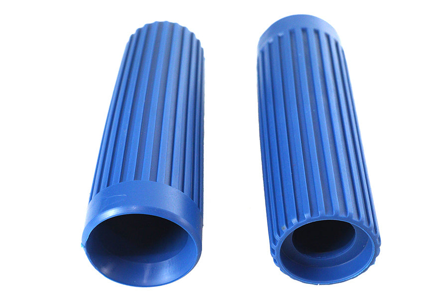 28-0168 - Replica Rib Style Grip Set Blue by V-Twin