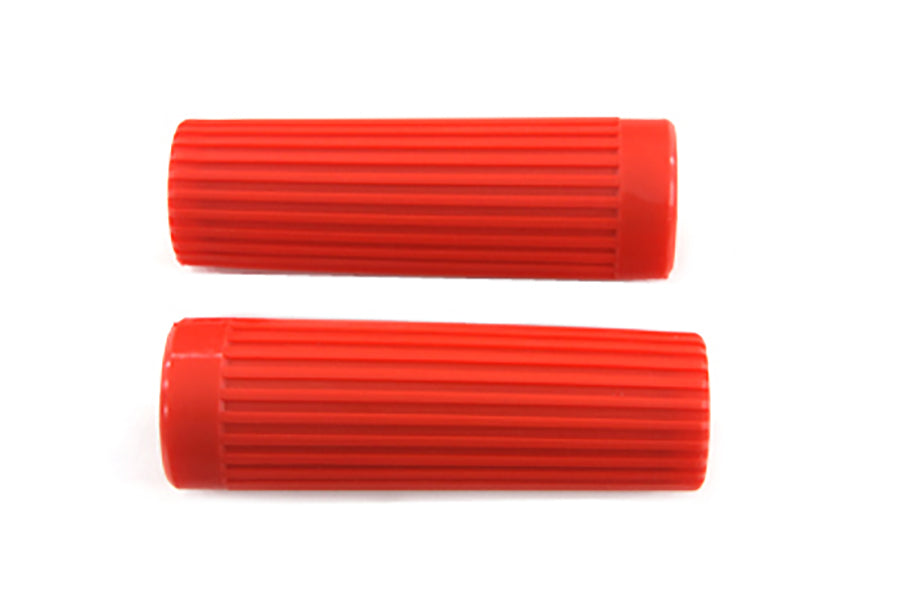 28-0184 - Red Grip Set Original Rib Style by V-Twin