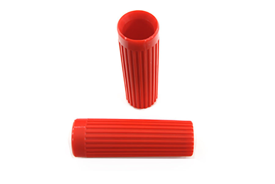 28-0184 - Red Grip Set Original Rib Style by V-Twin