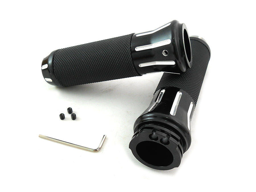 28-0247 - Black Grip Set with Black End Caps by Wyatt Gatling