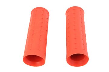 Replica Waffle Handlebar Grip Set with Plug Hole Orange