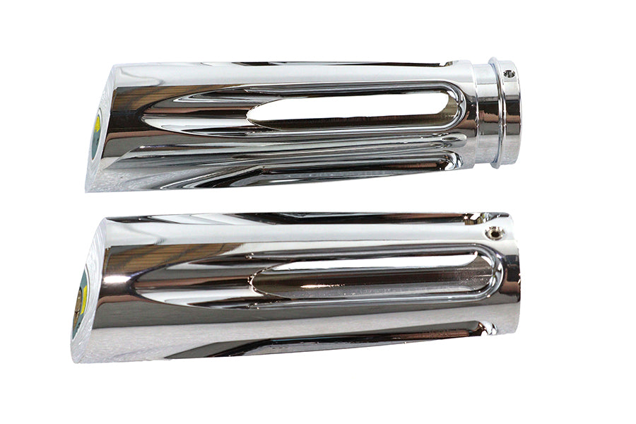 28-0664 - Chrome Billet Slasher Style Grip Set by V-Twin
