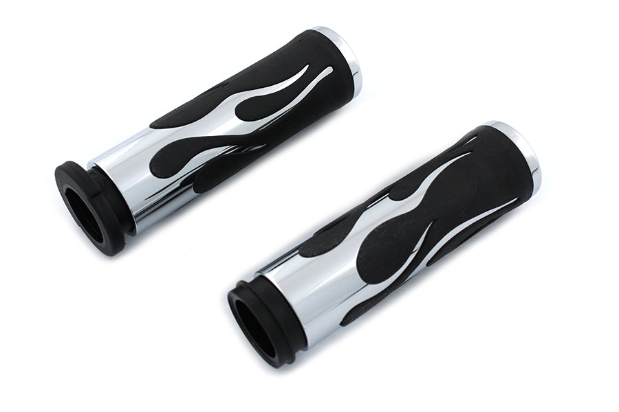 28-0857 - Flame Style Throttle By Wire Grip Set by V-Twin