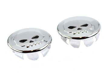 Skull Handlebar End Plug Set Chrome