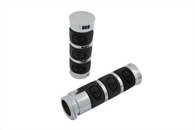 28-1506 - Chrome Band Style Skull Grip Set by Wyatt Gatling