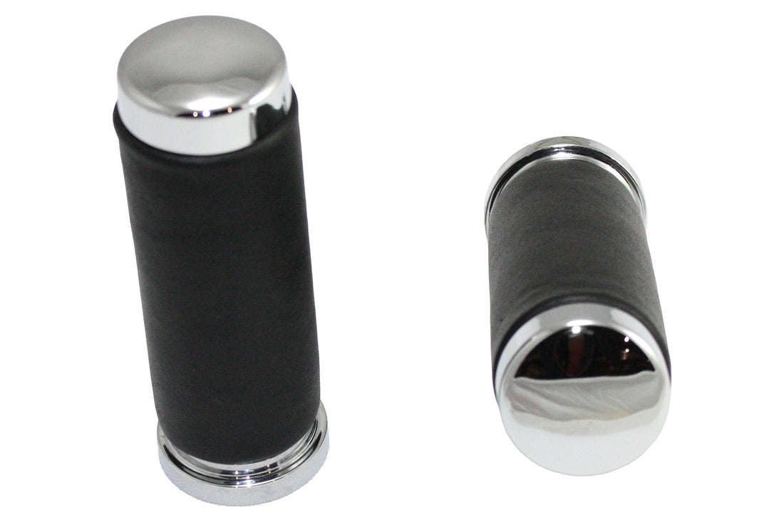 28-2015 - Black Leather Grip Set with Smooth End Caps by Wyatt Gatling