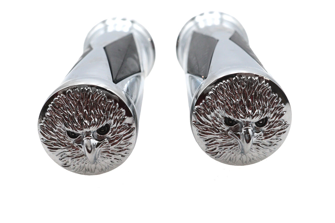 28-3585 - Ultima Diamond Style Grip Set with Chrome Eagle End Cap by Ultima