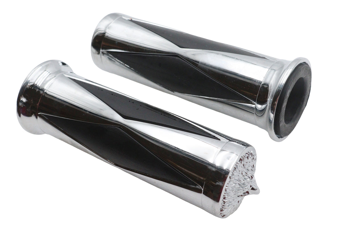28-3585 - Ultima Diamond Style Grip Set with Chrome Eagle End Cap by Ultima