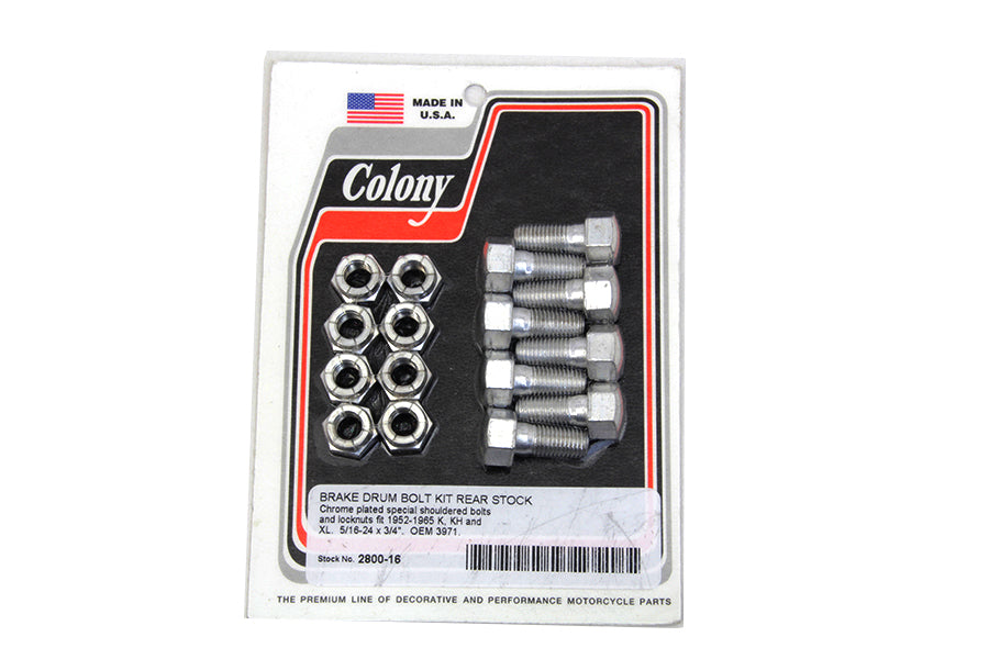2801-16 - Rear Brake Drum Bolt and Nut Kit by Colony