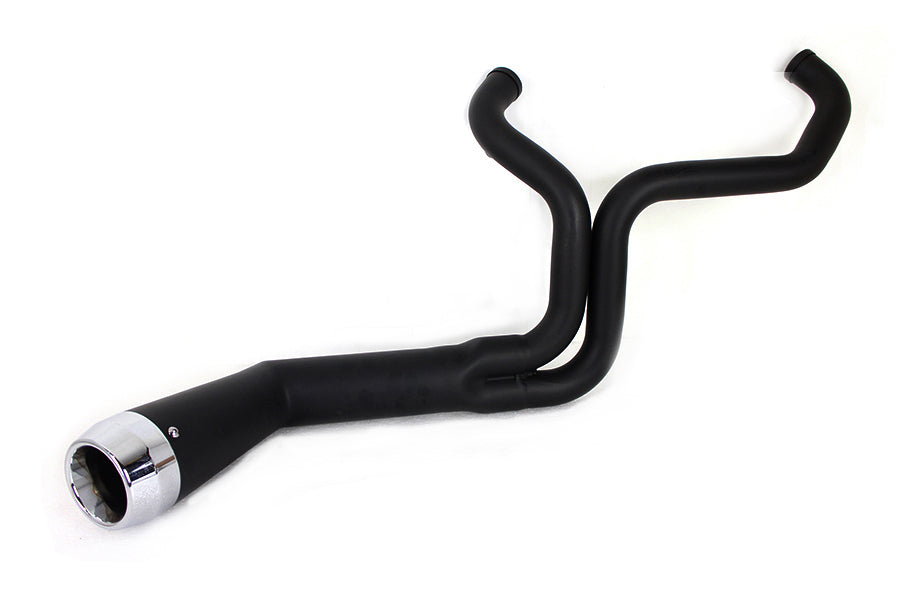29-0024 - FLT Offset Megaphone 2:1 1-3/4 inch  Exhaust Black with Chro by V-Twin