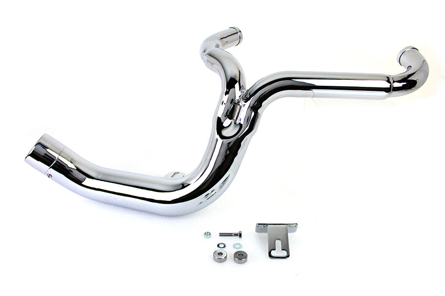 29-0030 - FLT 2:1 Lake Style Exhaust System Chrome by V-Twin