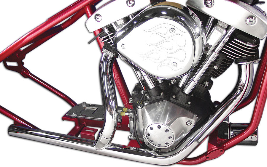 29-0146 - Chrome Exhaust Header Kit for Kick or Electric by V-Twin