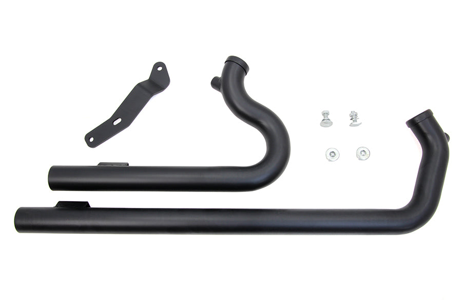 29-0202 - Exhaust Drag Pipe Set Straight Cut Black by V-Twin