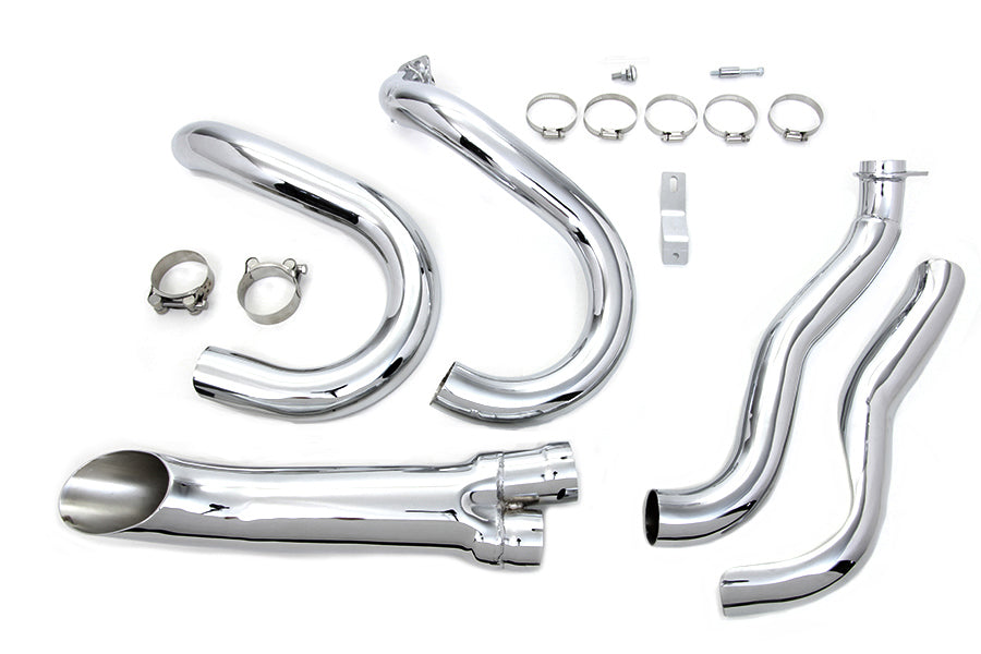 29-0822 - Chrome 2 into 1 Exhaust Header Set by V-Twin