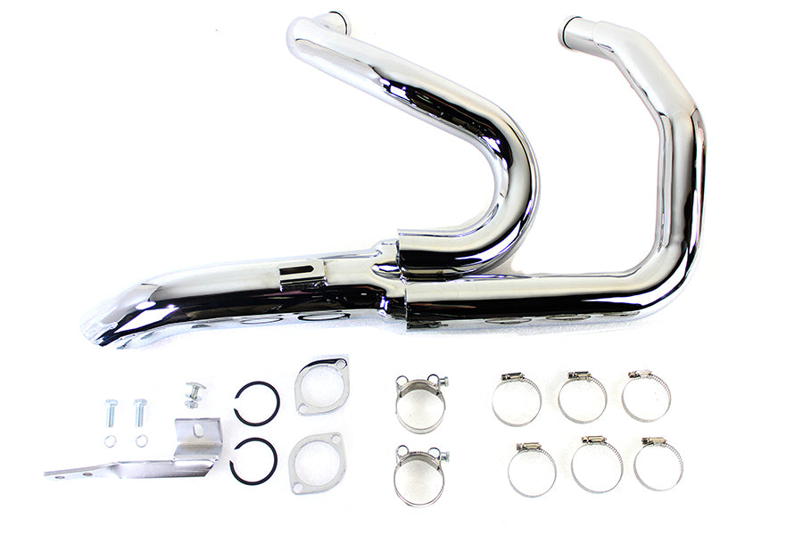 29-0936 - Wyatt Gatling 1-3/4  2 into 1 Exhaust Header Set Chrome by V-Twin