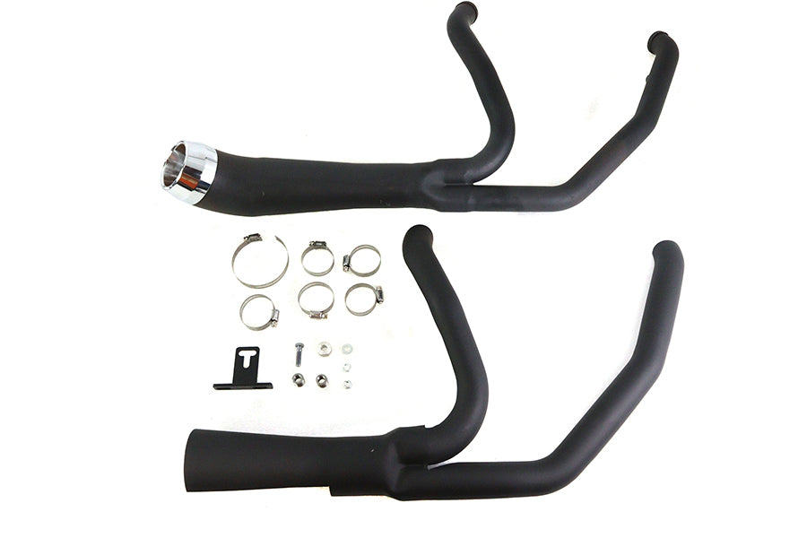 29-2105 - Cyclone 1-3/4 inch 2 into 1 Exhaust Header Set Black by V-Twin