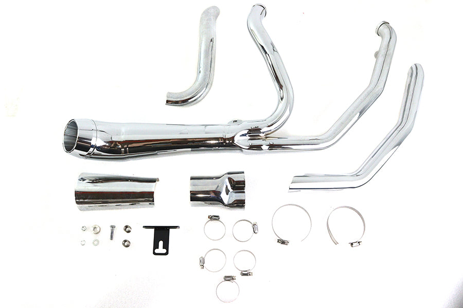 29-2107 - Cyclone 1-3/4 inch 2 into 1 Exhaust Header Set Chrome by V-Twin