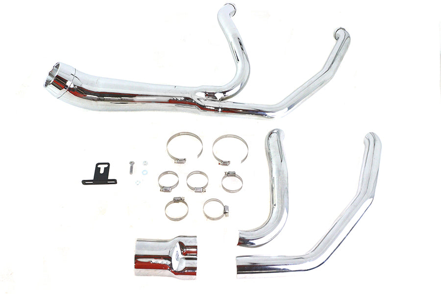 29-2110 - Cyclone 1-3/4 inch 2 into 1 Exhaust Header Set Chrome by V-Twin