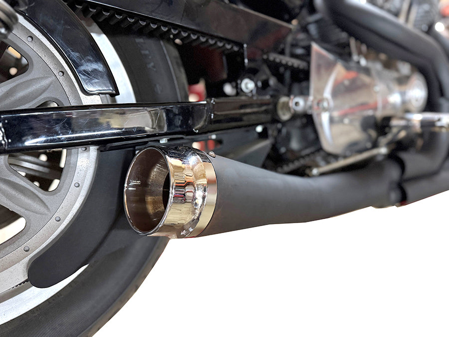29-8749 - XL Holeshot 2:1 Exhaust Header System Black by V-Twin